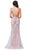 Dancing Queen - 2487 Embellished Plunging V-neck Trumpet Dress In Pink