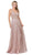 Dancing Queen - V Neckline Sleeveless Illusion Panel A-Line Gown 2488 In Pink