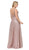 Dancing Queen - V Neckline Sleeveless Illusion Panel A-Line Gown 2488 In Pink