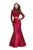 La Femme - 24901 Two Piece Lace Mikado Trumpet Dress In Red