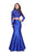 La Femme - 24901 Two Piece Lace Mikado Trumpet Dress In Blue