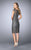La Femme - 24905 Beaded Lace Knee Length Dress In Gray