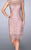 La Femme - 24905 Beaded Lace Knee Length Dress In Purple