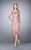 La Femme - 24905 Beaded Lace Knee Length Dress In Purple