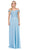Dancing Queen - 2492 Off Shoulder Lace Applique Evening Dress In Blue