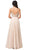 Dancing Queen - 2493 Jewel Beaded A-Line Chiffon Gown In Nude