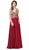 Dancing Queen - 2494 Jewel Encrusted Bodice A-Line Chiffon Gown In Red