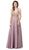 Dancing Queen - 2494 Jewel Encrusted Bodice A-Line Chiffon Gown In Brown