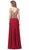 Dancing Queen - 2494 Jewel Encrusted Bodice A-Line Chiffon Gown In Red