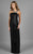Daymor Couture - Straight Neck Beaded V-Strap Dress 303 in Black and Silver
