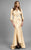 Daymor Couture - V-Neck Trumpet Dress 308 in Neutral