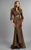 Daymor Couture - V-Neck Trumpet Dress 308 in Bronze