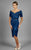 Daymor Couture - Ribbon-Accented Sheath Dress 331 in Blue