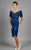 Daymor Couture - 331 Ribbon-Accented Sheath Dress  In Blue