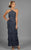 Daymor Couture - 3451 Beaded Halter Layered Sheath Evening Dress In Gray