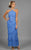Daymor Couture - 3451 Beaded Halter Layered Sheath Evening Dress In Blue