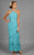 Daymor Couture - 3451 Beaded Halter Layered Sheath Evening Dress In Blue