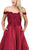 Dancing Queen - 2495 Scalloped Off Shoulder A-Line Gown In Red