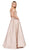 Dancing Queen - 2495 Scalloped Off Shoulder A-Line Gown In Neutral