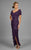 Daymor Couture - Shirred Off Shoulder Long Gown 8031 in Purple