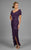 Daymor Couture - Shirred Off Shoulder Long Gown 8031 in Purple