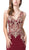 Dancing Queen - 2496 Sleeveless Embroidered V-neck Trumpet Dress In Red