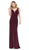 Dancing Queen - 2497 Shimmer Fabric Plunging Neck Fitted Prom Dress In Purple