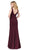 Dancing Queen - 2497 Shimmer Fabric Plunging Neck Fitted Prom Dress In Purple