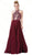 Dancing Queen - 2498 Sequined Halter A-Line Prom Gown In Red