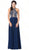 Dancing Queen - 2498 Sequined Halter A-Line Prom Gown In Blue