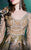 MNM COUTURE - 2498 Floral Applique High Neck A-line Dress In Green