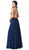 Dancing Queen - 2498 Sequined Halter A-Line Prom Gown In Blue