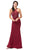 Dancing Queen - 2499 Appliqued Illusion Back Paneled Long Gown In Red