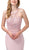 Dancing Queen - 2499 Appliqued Illusion Back Paneled Long Gown In Pink