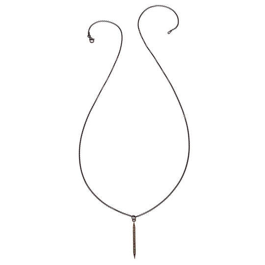 Oxidized Diamond Spike Necklace - Medium