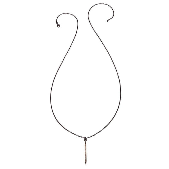 Heather Hawkins - Oxidized Diamond Spike Necklace - Medium