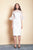 Saiid Kobeisy - Pre-Fall19-24 Bell Sleeve Brocade Sheath Dress In White