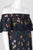 Sam Edelman - 24F057 Knee Length Butterfly Print Off Shoulder Dress In Black and Multi-Color