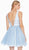Ashley Lauren - 4180 Deep V-neck Glitter Tulle A-line Dress In Blue