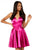 Sherri Hill - 52291 Deep V Neck Spaghetti Strapped Satin Short Dress In Pink