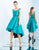 Ieena Duggal  - 25012I Sleeveless Scoop High Low Dress In Green