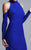 Ieena Duggal  - 25026I High Neck Cold Shoulder Fitted Dress In Blue