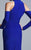 Ieena Duggal  - 25026I High Neck Cold Shoulder Fitted Dress In Blue
