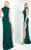 Ieena Duggal  - 25034I High Neck Dual Slit Sheath Gown in Green