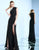 Ieena Duggal  - 25034I High Neck Dual Slit Sheath Gown in Black