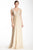 La Femme - 17941 Amazingly Glittering Empire Waist Evening Gown In Neutral