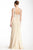 La Femme - 17941 Amazingly Glittering Empire Waist Evening Gown In Neutral