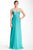 La Femme - 17941 Amazingly Glittering Empire Waist Evening Gown In Blue and Green