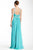 La Femme - 17941 Amazingly Glittering Empire Waist Evening Gown In Blue and Green