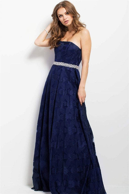 25106 Embellished Strapless A-line Dress